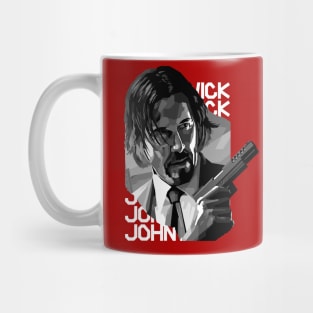 John Wick WPAP Black & white style Mug